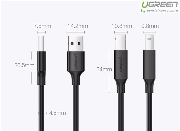 Cáp máy in USB 2m chính hãng Ugreen 10327